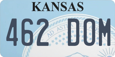 KS license plate 462DOM