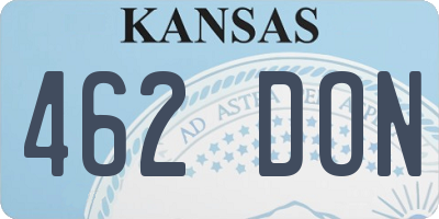 KS license plate 462DON