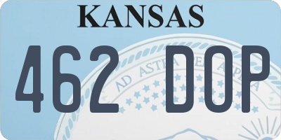 KS license plate 462DOP