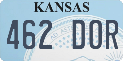 KS license plate 462DOR