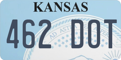 KS license plate 462DOT