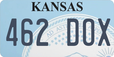 KS license plate 462DOX