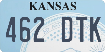 KS license plate 462DTK