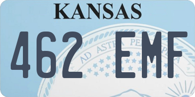 KS license plate 462EMF