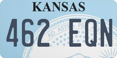 KS license plate 462EQN