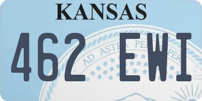 KS license plate 462EWI