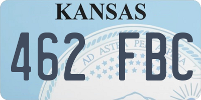 KS license plate 462FBC