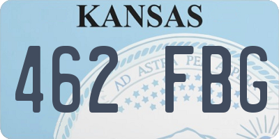 KS license plate 462FBG