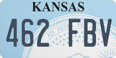 KS license plate 462FBV