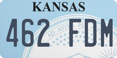 KS license plate 462FDM
