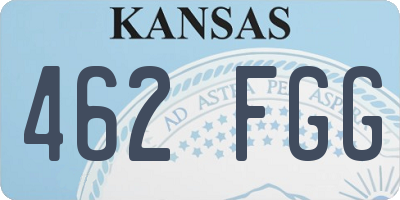 KS license plate 462FGG