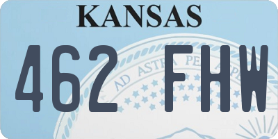 KS license plate 462FHW