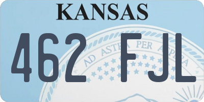 KS license plate 462FJL
