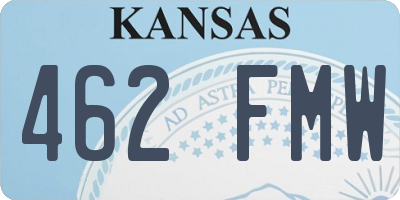 KS license plate 462FMW