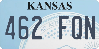 KS license plate 462FQN