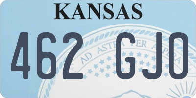 KS license plate 462GJO