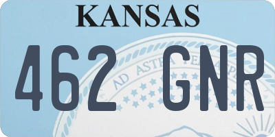 KS license plate 462GNR