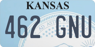 KS license plate 462GNU