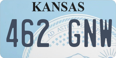 KS license plate 462GNW