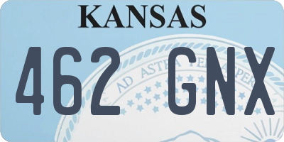 KS license plate 462GNX
