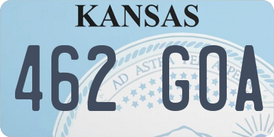 KS license plate 462GOA