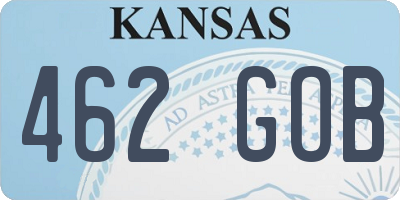 KS license plate 462GOB