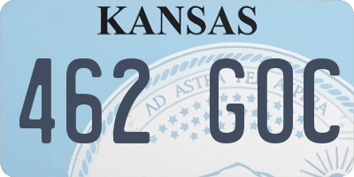 KS license plate 462GOC