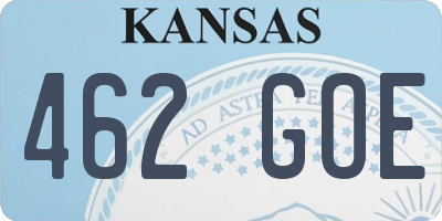 KS license plate 462GOE