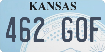 KS license plate 462GOF