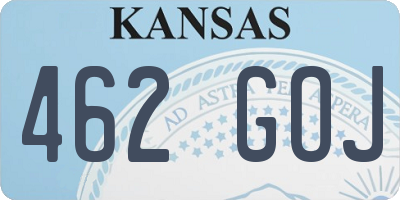 KS license plate 462GOJ