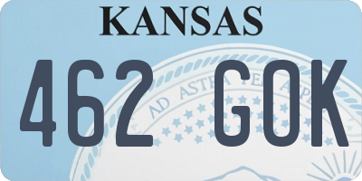 KS license plate 462GOK