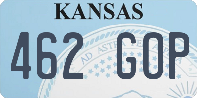 KS license plate 462GOP
