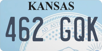 KS license plate 462GQK