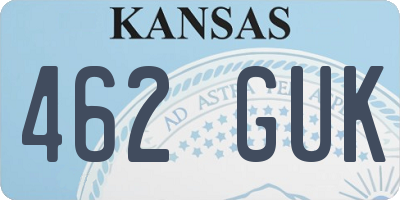 KS license plate 462GUK