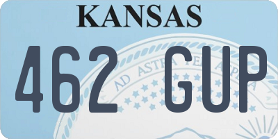 KS license plate 462GUP