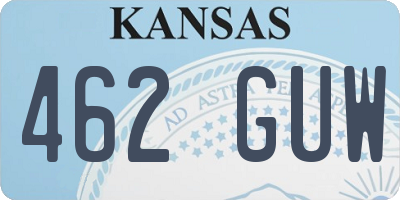 KS license plate 462GUW