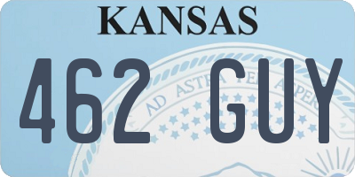 KS license plate 462GUY