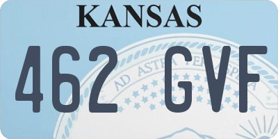 KS license plate 462GVF