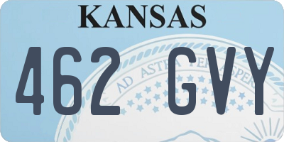 KS license plate 462GVY