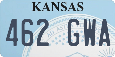 KS license plate 462GWA