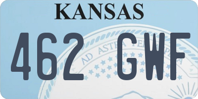 KS license plate 462GWF