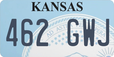 KS license plate 462GWJ