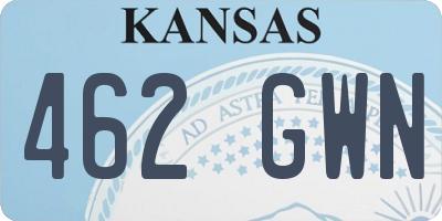 KS license plate 462GWN