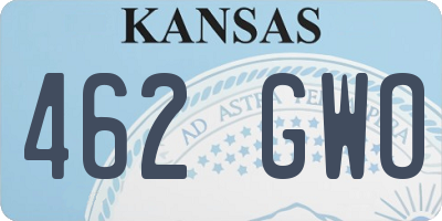 KS license plate 462GWO