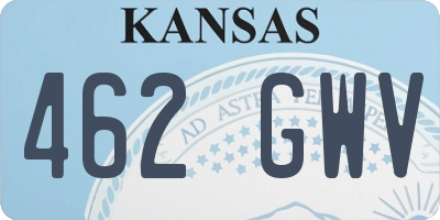KS license plate 462GWV