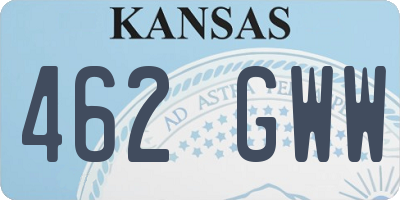 KS license plate 462GWW