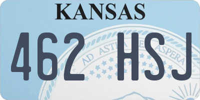 KS license plate 462HSJ
