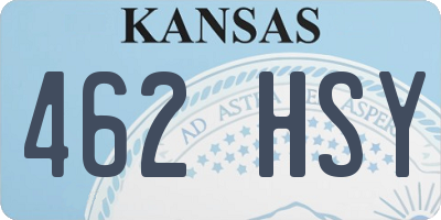 KS license plate 462HSY