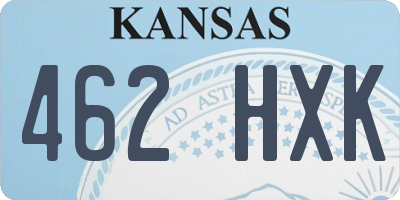 KS license plate 462HXK