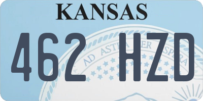 KS license plate 462HZD